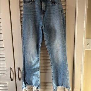 7 For All Mankind Light Blue Cropped Jeans - Luxe Vintage